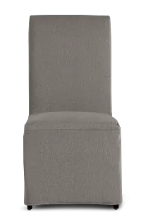 Harbor Dark Gray Long Slipcover Chair With Dark-tone Leg