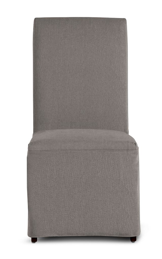 Harbor Dark Gray Long Slipcover Chair With Dark-tone Leg (3)