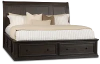 Galveston Dark Tone Sleigh Storage Bed