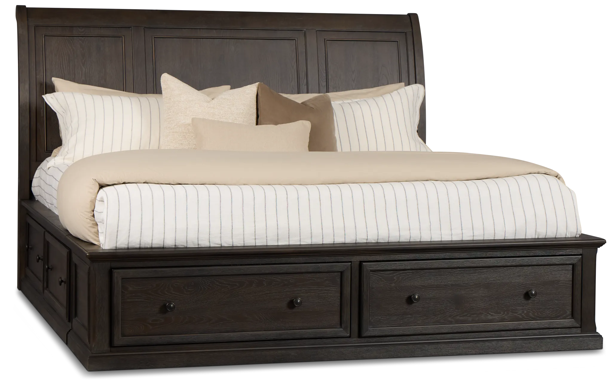 Galveston Dark Tone Sleigh Storage Bed