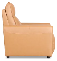 Edison Medium Brown Lthr/vinyl Power Recliner With Power Headrest