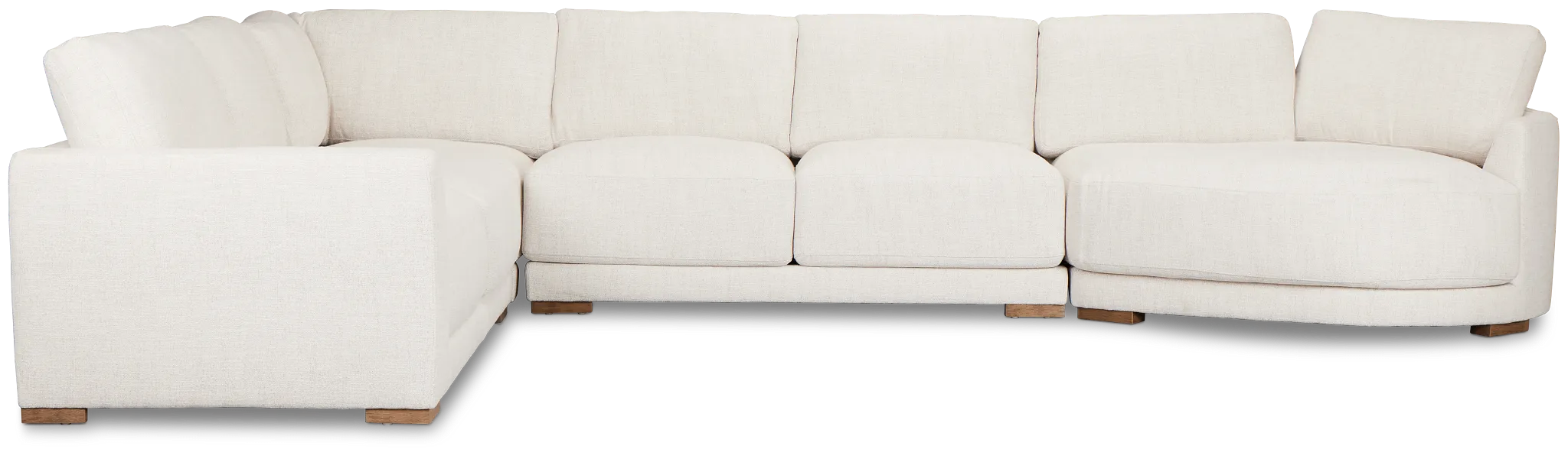 Maeve Light Beige Fabric Medium Right Facing Cuddler Sectional
