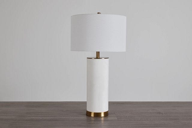 Suri White Velvet Table Lamp