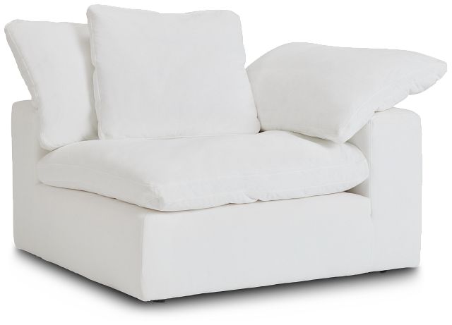 Nixon White Fabric Corner Chair