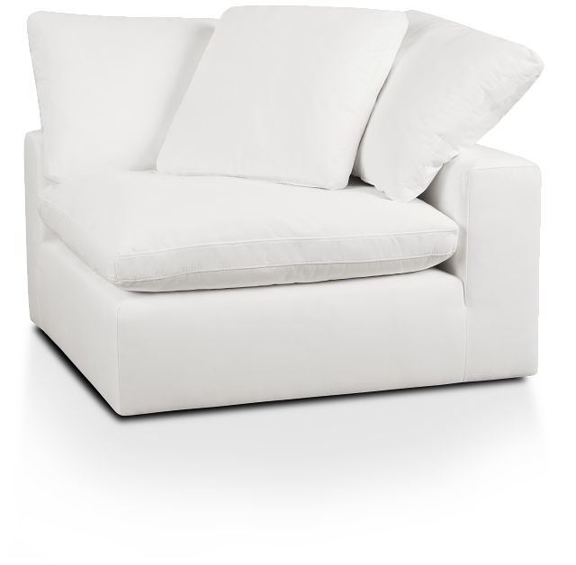 Nixon White Fabric Corner Chair