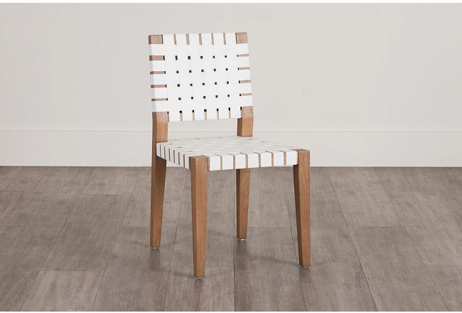 Haven White Woven Side Chair