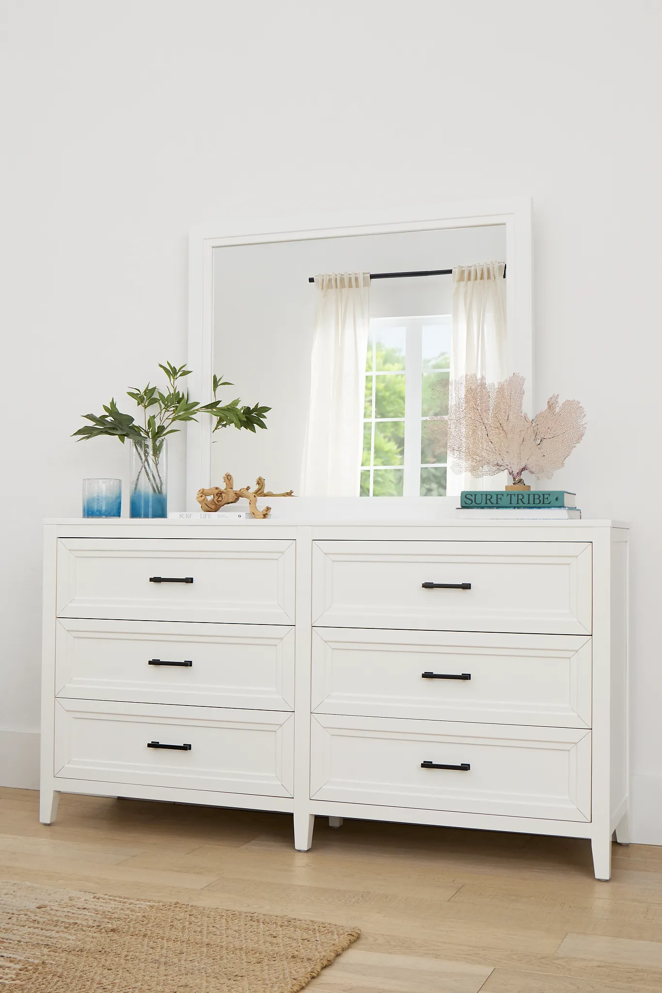 Nantucket White Dresser & Mirror