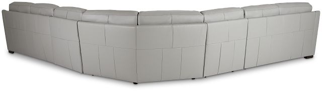 Amari Gray Leather Large Two-arm Sectional