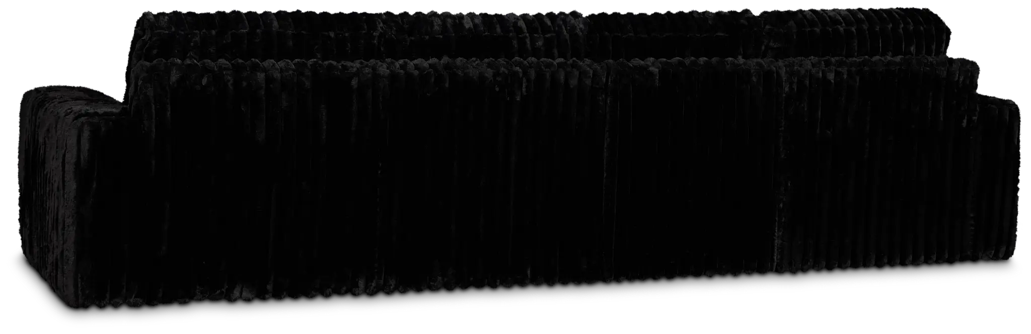 Teddy Black Fabric Small Left Chaise Sectional Teddy Black Fabric Small Left Chaise Sectional