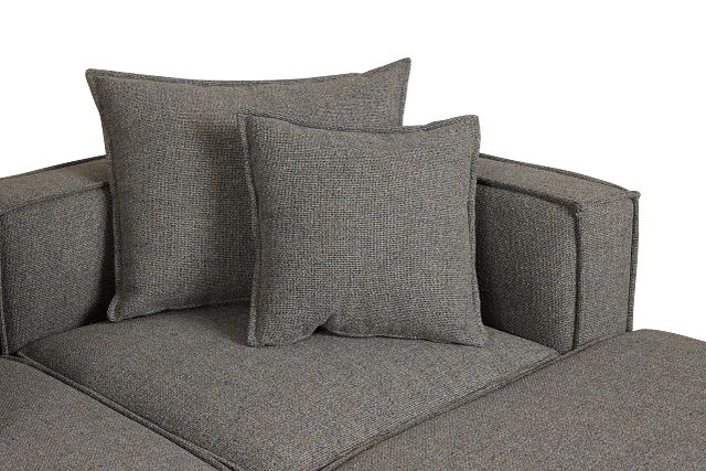 Tatum Gray Fabric 4-piece Bumper Sectional