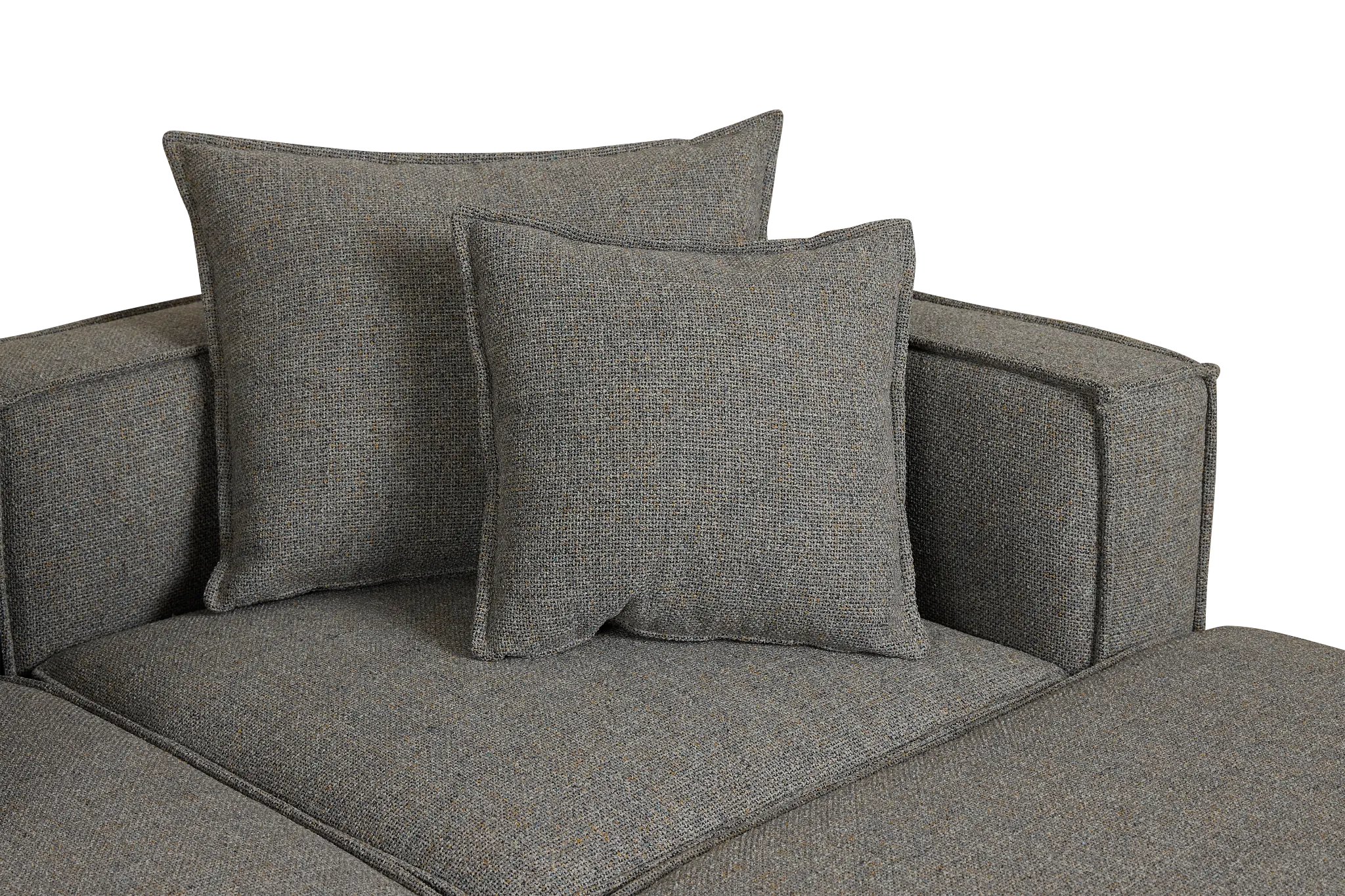 Tatum Gray Fabric 4-piece Bumper Sectional