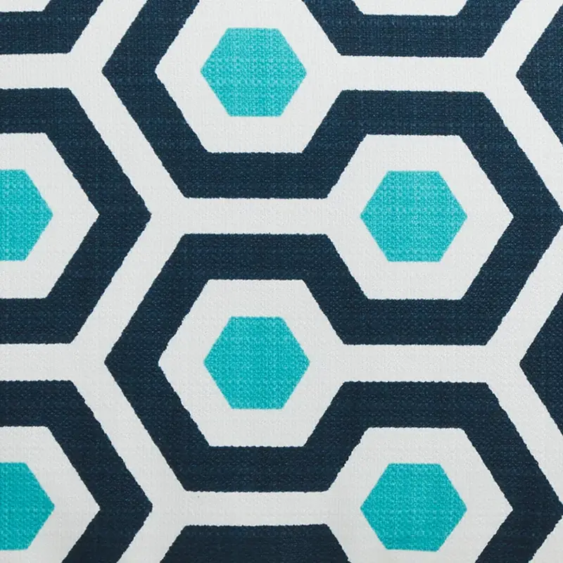 BLUE Magna Dark Blue Geometric Indoor/outdoor Accent Ottoman