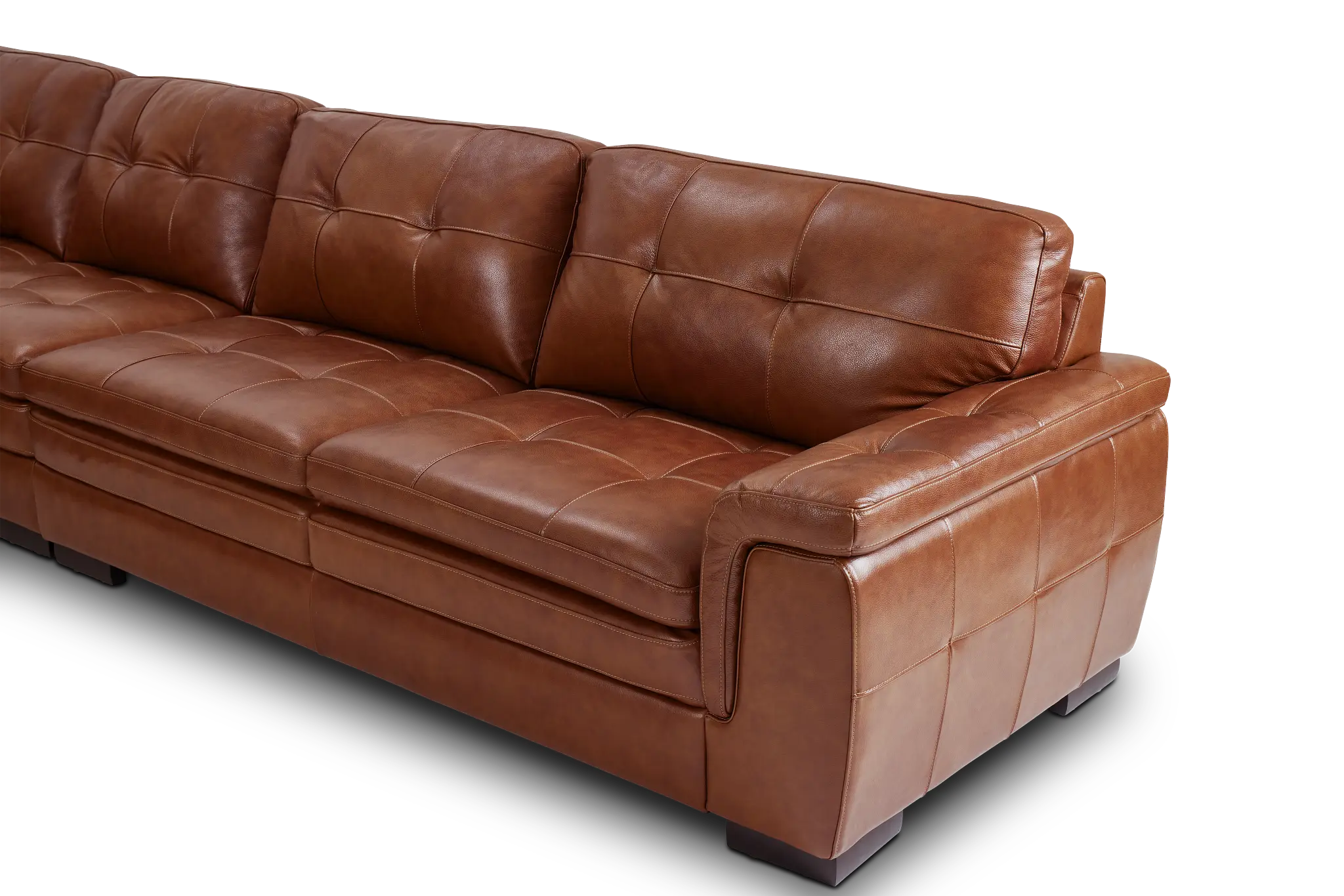 Braden Medium Brown Leather Large Left Chaise Sectional Braden Medium Brown Leather Large Left Chaise Sectional