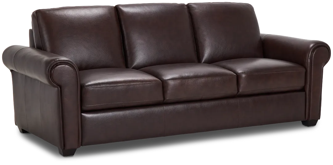 Lincoln Medium Brown Lthr/vinyl Sofa