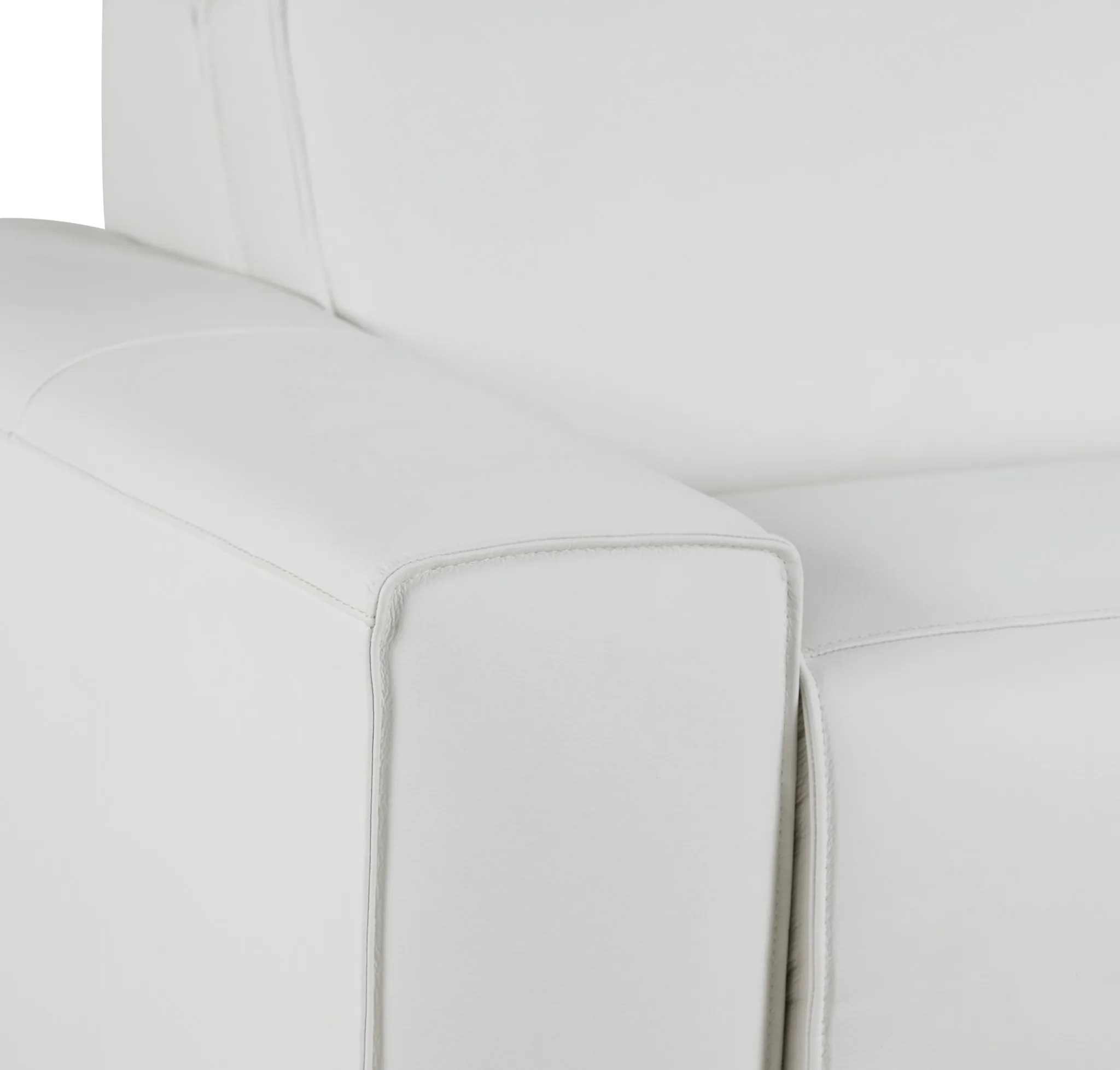 Carmelo White Leather Power Reclining Sofa With Right Table & Light