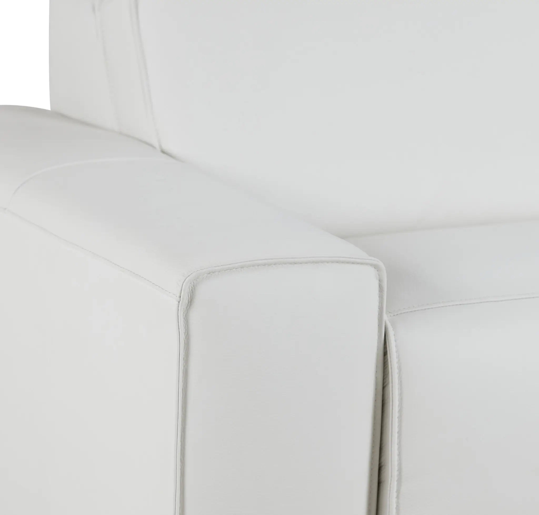 Carmelo White Leather Power Reclining Sofa With Right Table & Light Carmelo White Leather Power Reclining Sofa With Right Table & Light