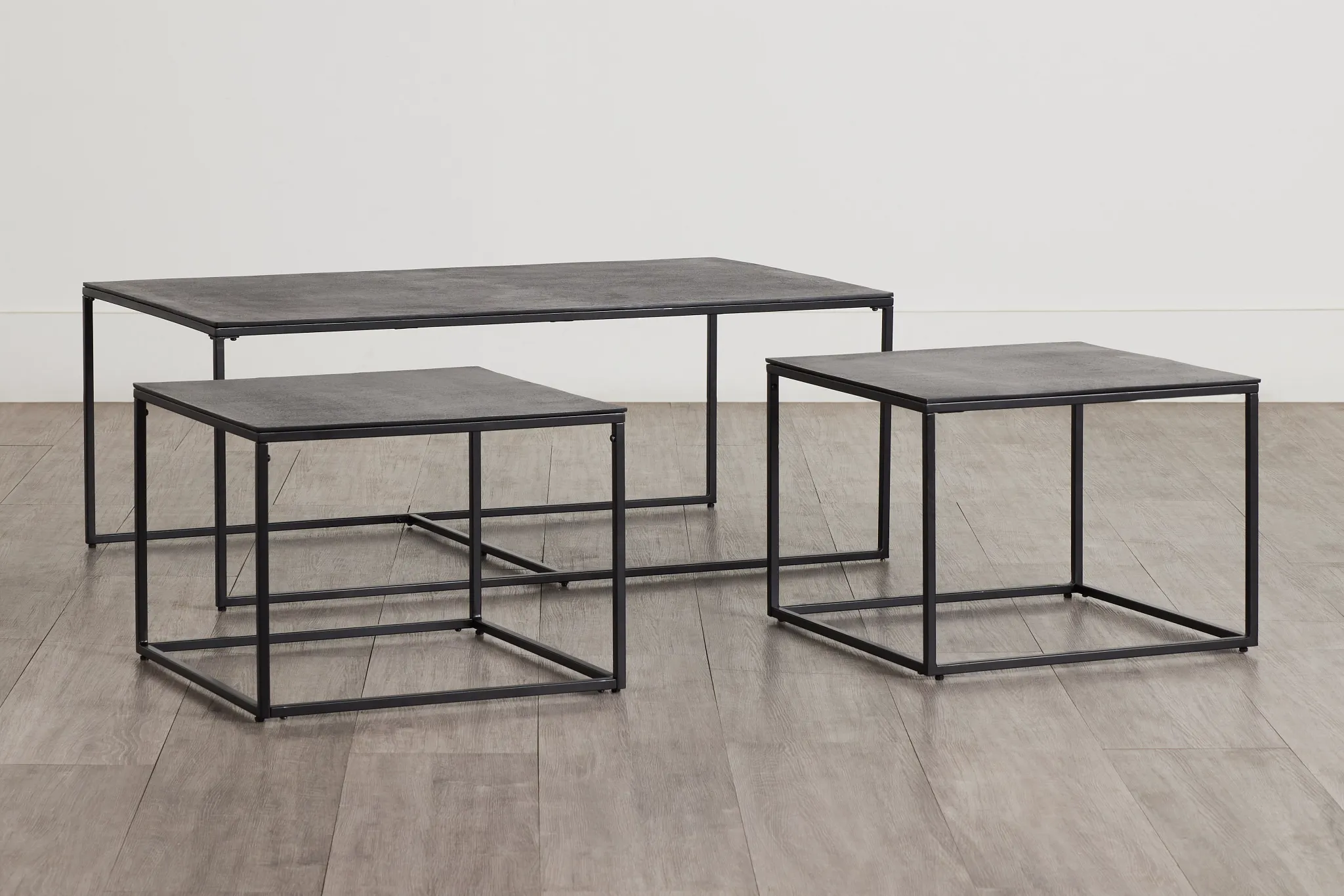 Doren Black Rect Nesting Coffee Table