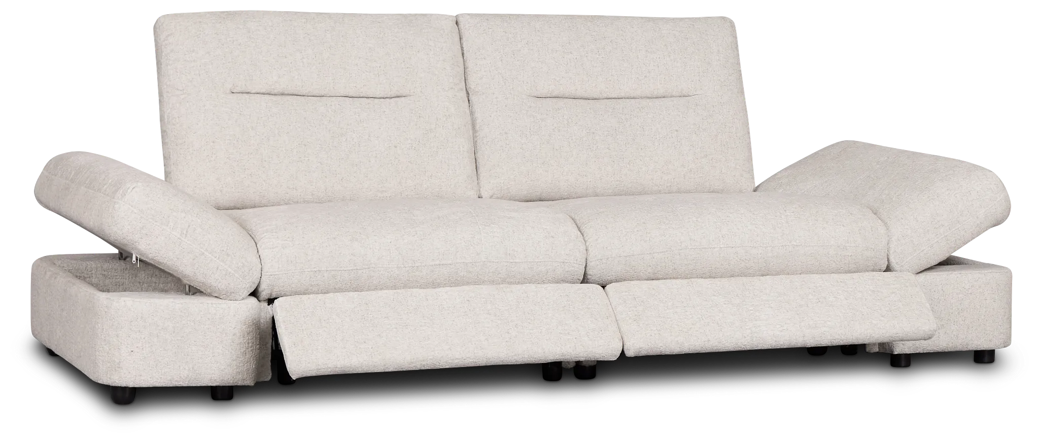Mila Light Beige Fabric 2-piece Modular Power Reclining Sofa