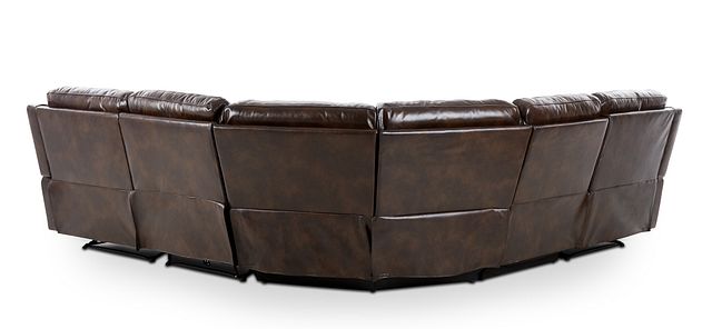 Hunter Dark Brown Micro Small Two-arm Manually Reclining Sectional