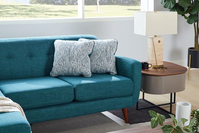 Raya Dark Teal Fabric Chaise Sectional