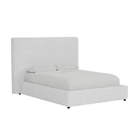 Grayton Suave White 54" Upholstered Platform Bed