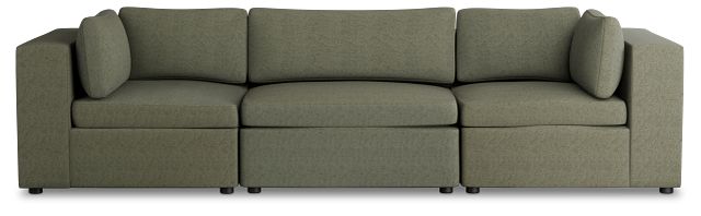Destin Sutton Green Fabric 3 Piece Modular Sofa