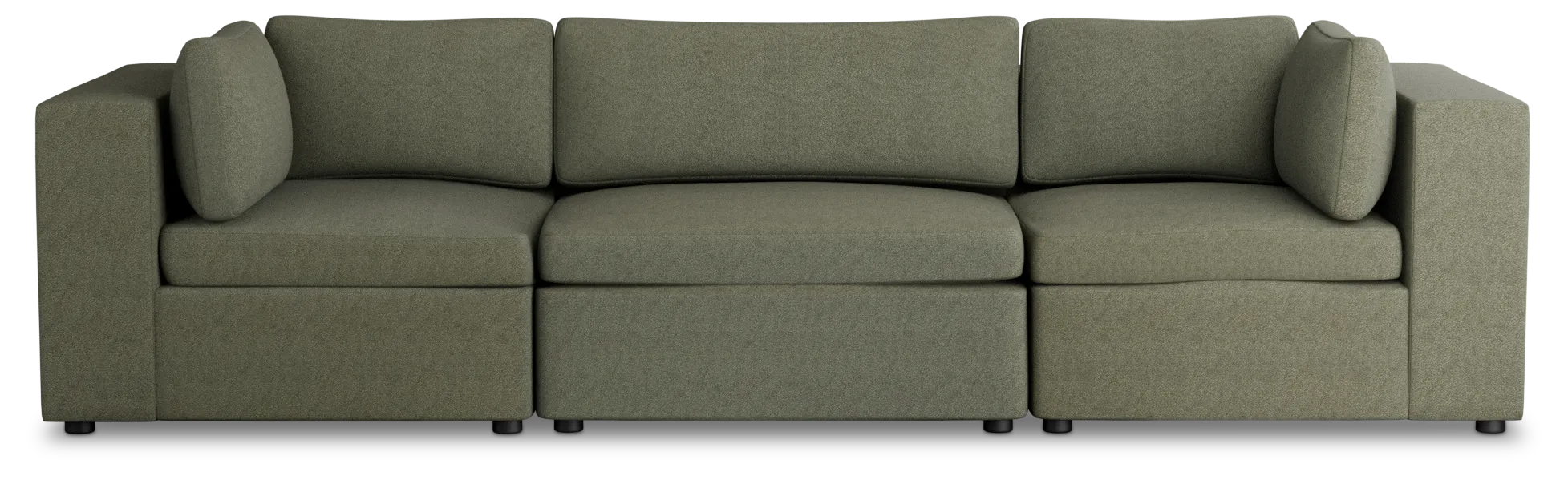 Destin Sutton Green Fabric 3 Piece Modular Sofa