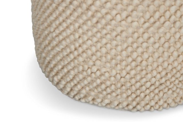 Jordan Ivory Round Accent Pouf