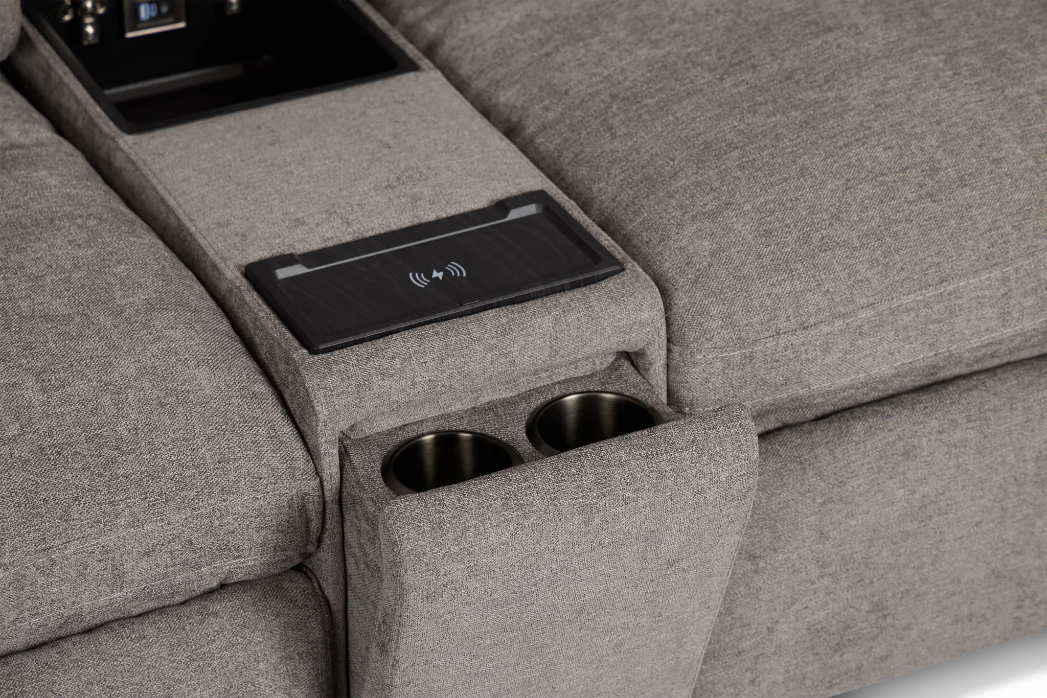 Drift Dark Gray Fabric Medium Dual Power 2-arm Reclining Sectional