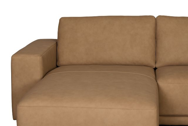 Kellan Light Brown Leather Large Left Chaise Sectional