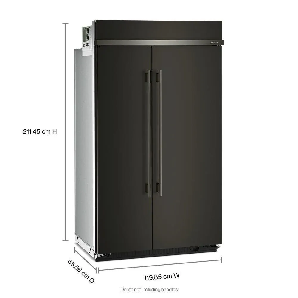 Kitchenaid 748 Series Black 48" Built In Side By Side Refrigerator