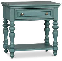 Savannah Teal 1-drawer Nightstand