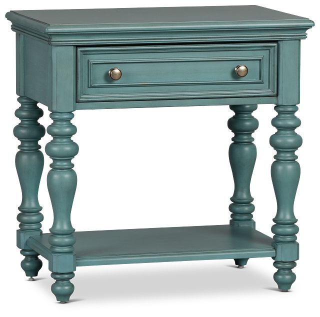 Savannah Teal 1-drawer Nightstand