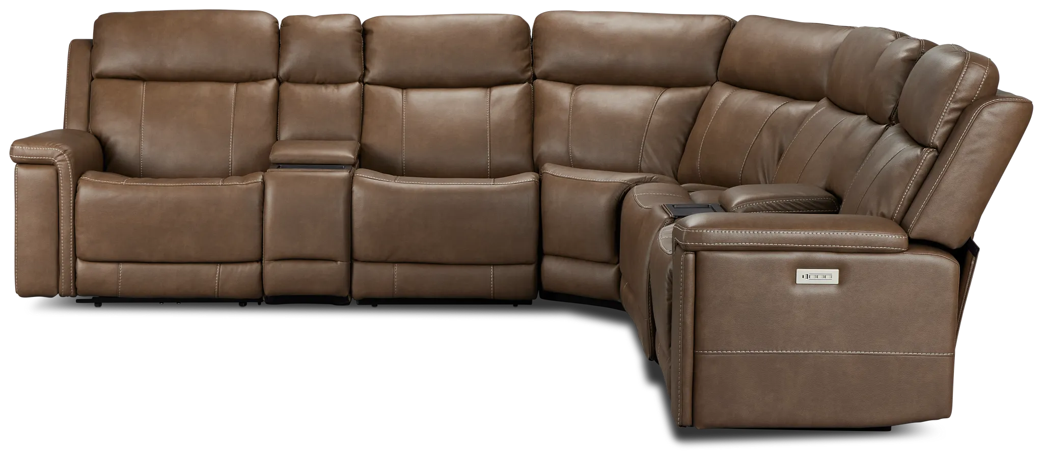 Jayden Brown Micro Large Triple Power Reclining Two-arm Sectional