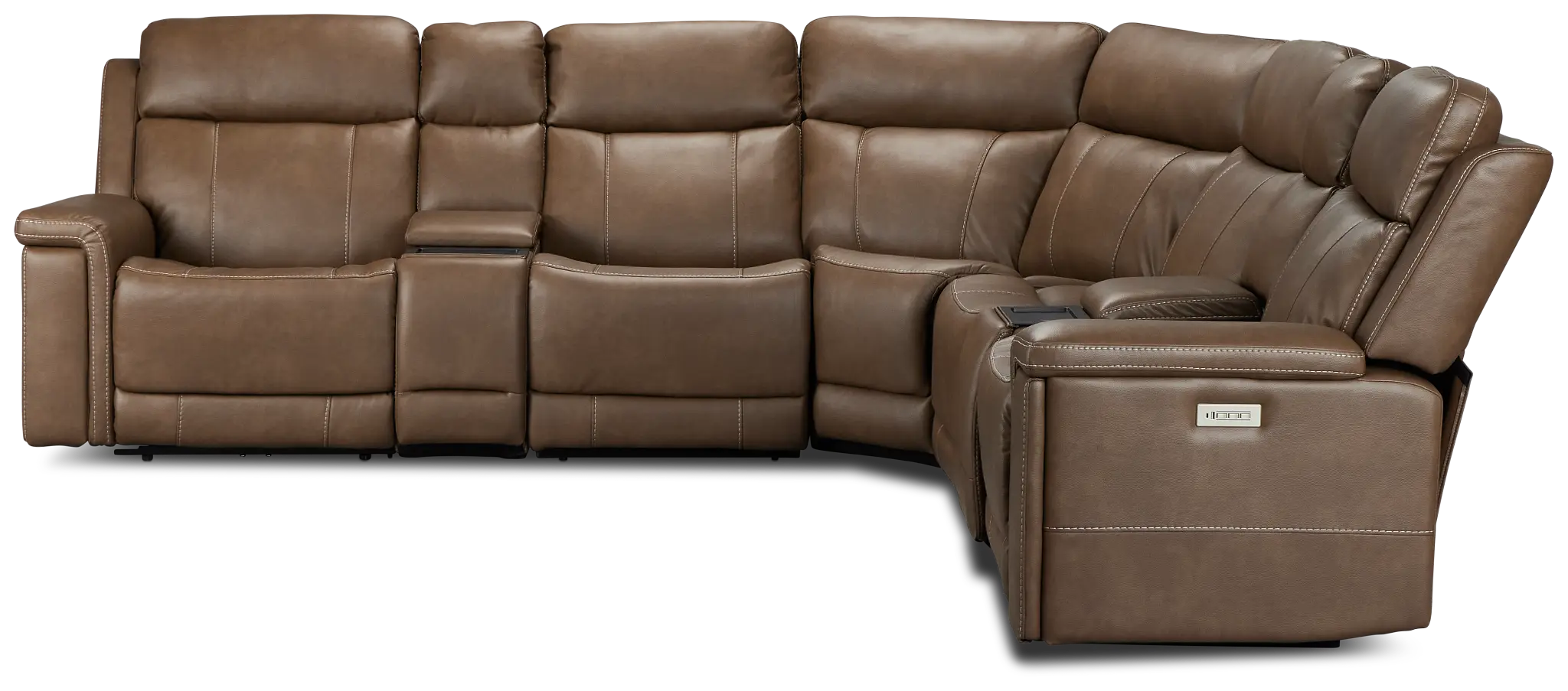 Jayden Brown Micro Large Triple Power Reclining Two-arm Sectional Jayden Brown Micro Large Triple Power Reclining Two-arm Sectional