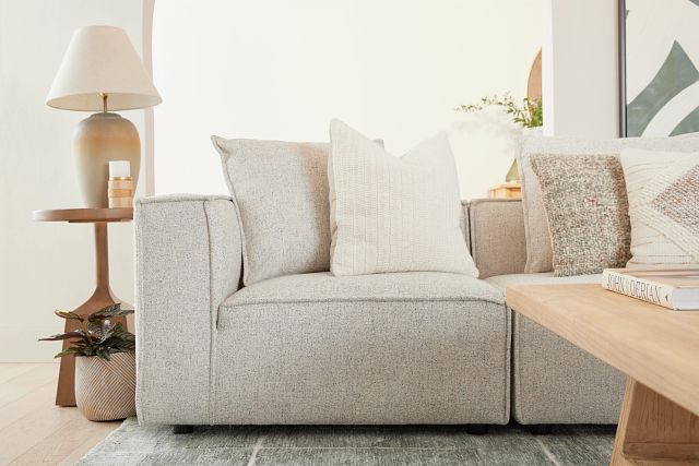 Tatum Beige Fabric 3-piece Modular Sofa