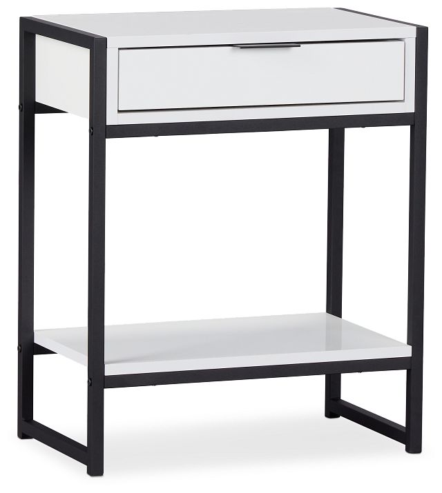 Evansville White Metal Nightstand