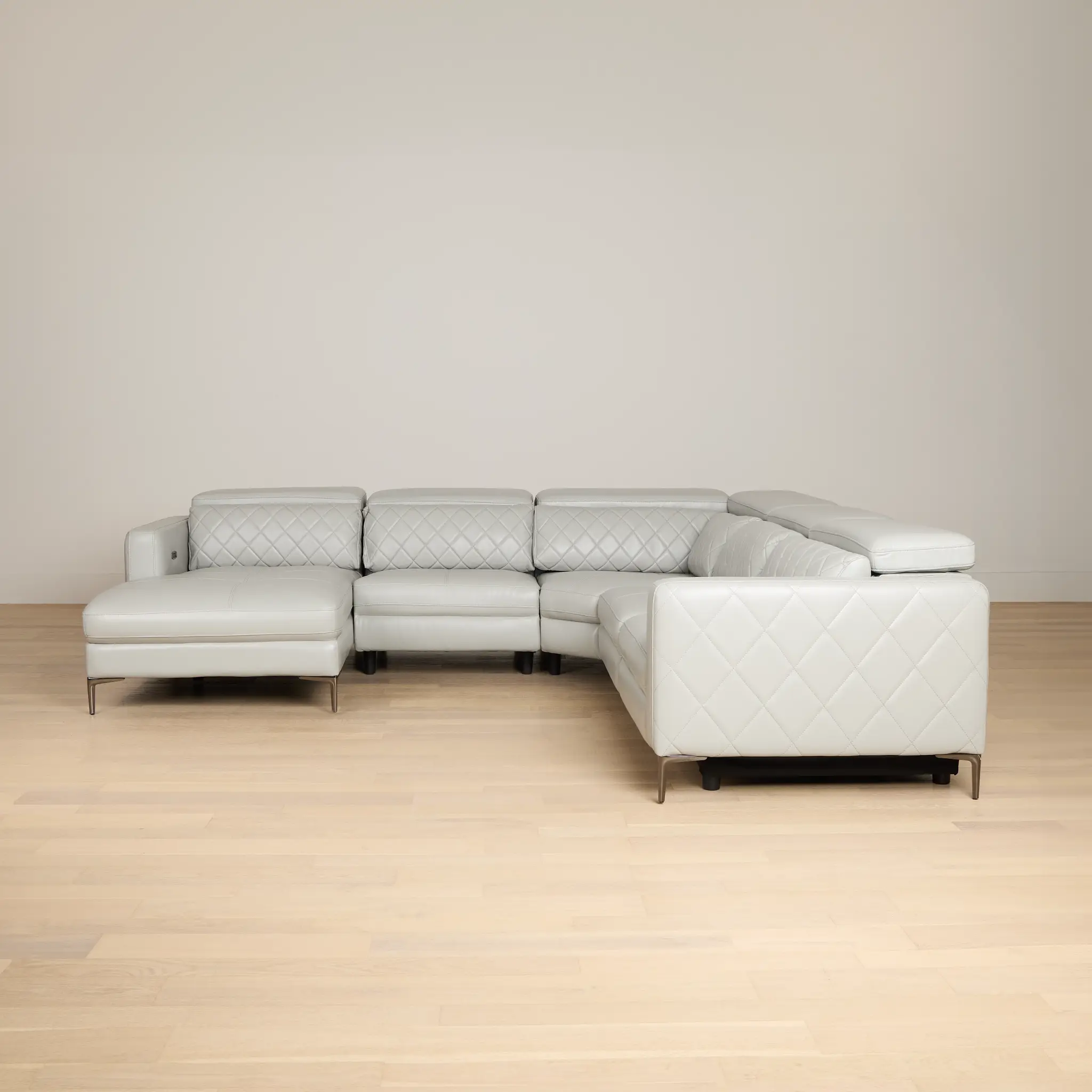 Ava Light Gray Micro Small Left Chaise Power Reclining Sectional Ava Light Gray Micro Small Left Chaise Power Reclining Sectional