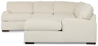 Alpha White Fabric Medium Right Chaise Sectional