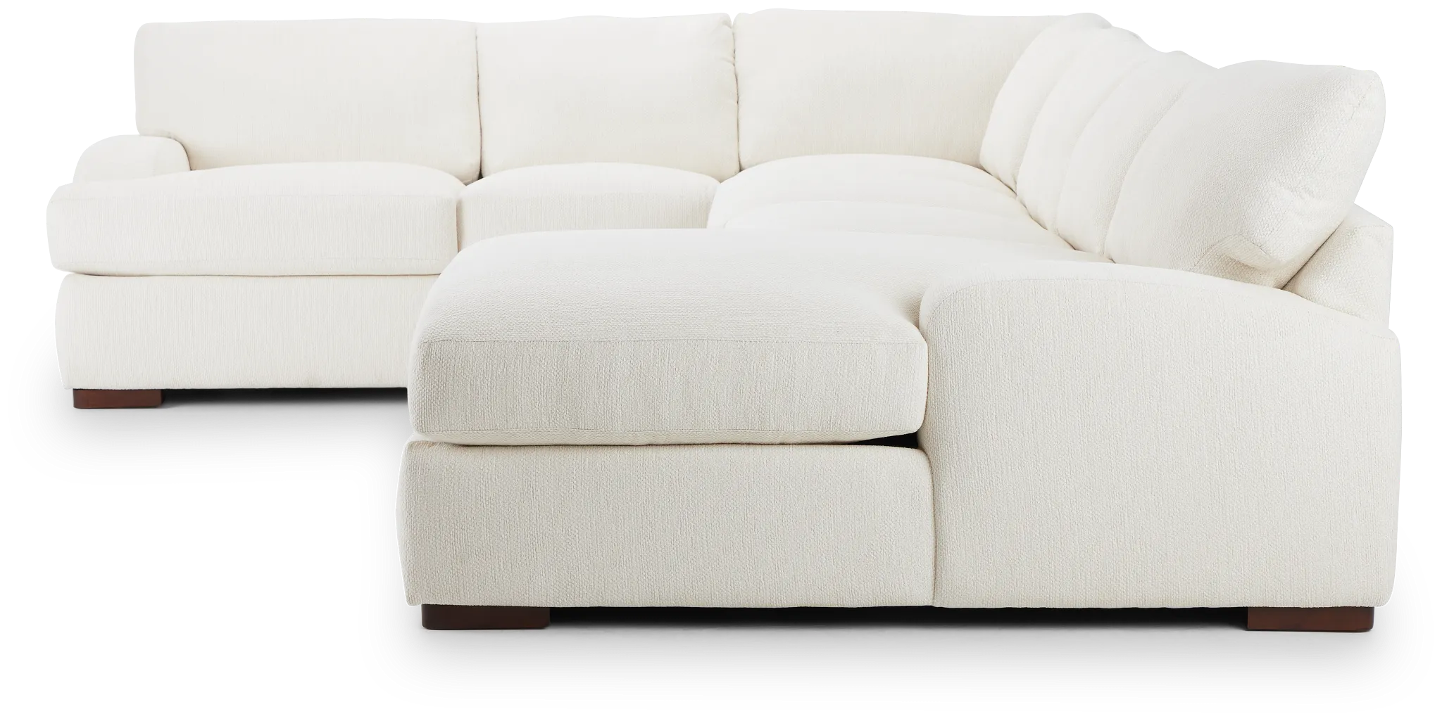 Alpha White Fabric Medium Right Chaise Sectional
