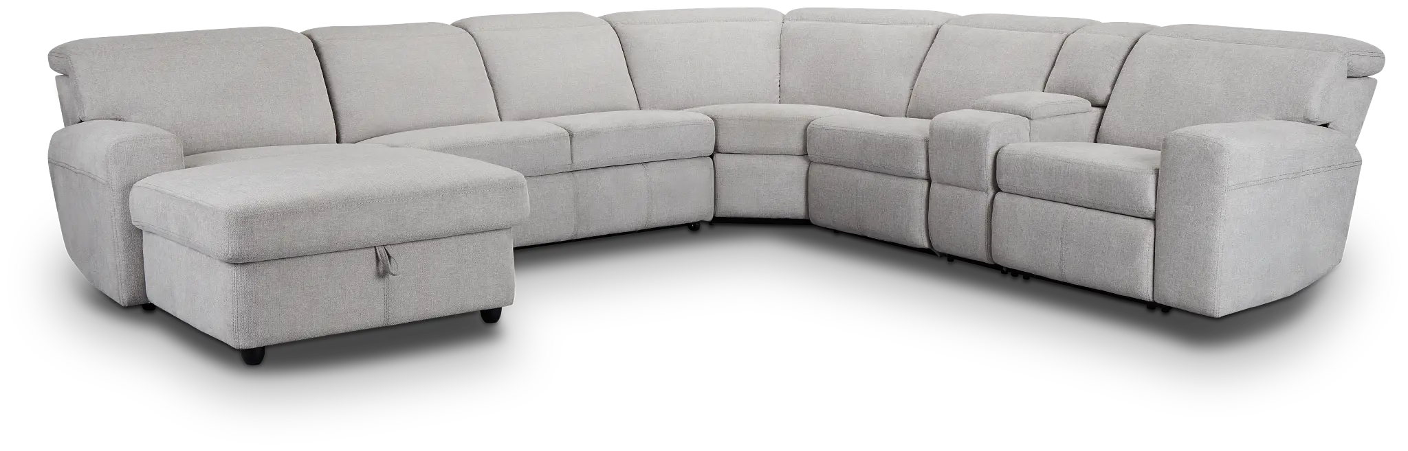 Callum Light Gray Storage Medium Left Reclining Chaise Sleeper Sectional Callum Light Gray Storage Medium Left Reclining Chaise Sleeper Sectional