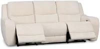 Bennett Light Beige Fabric Power Reclining Sofa
