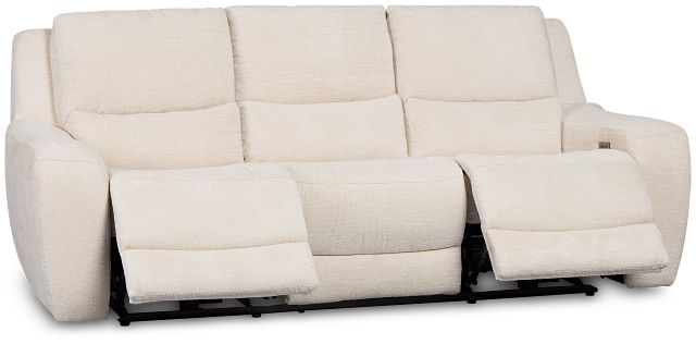 Bennett Light Beige Fabric Power Reclining Sofa