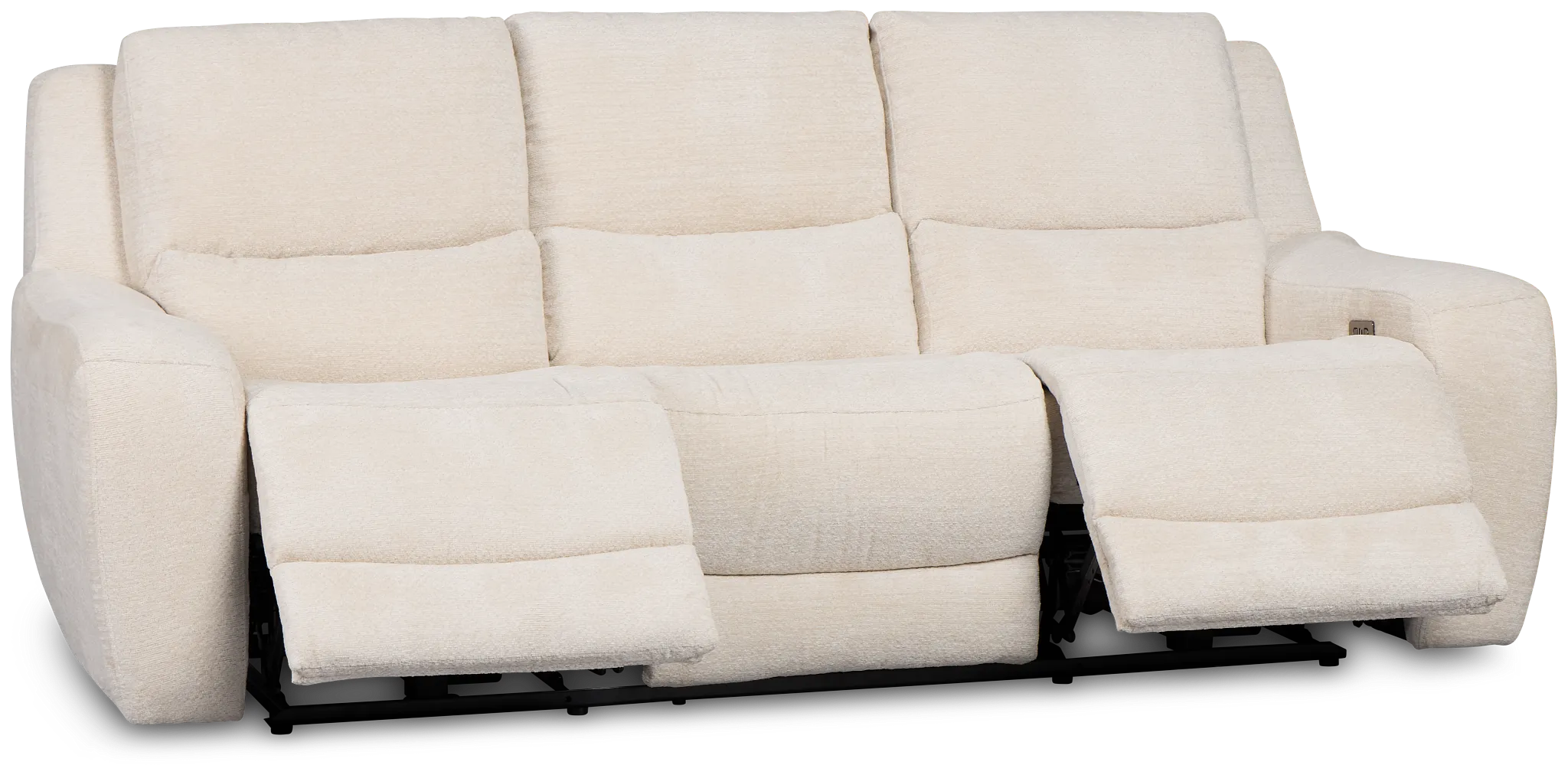 Bennett Light Beige Fabric Power Reclining Sofa
