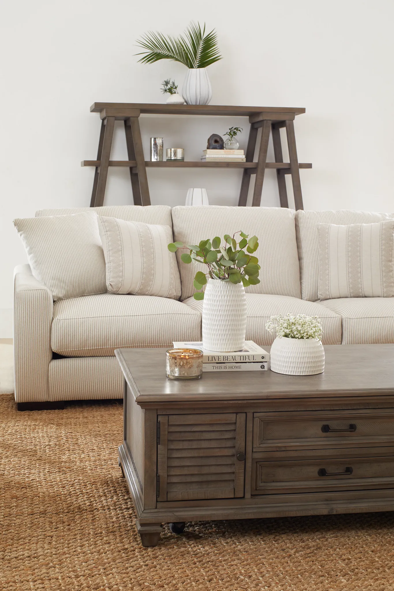 Edgewater Lucy Light Beige 96" Sofa W/ 3 Cushions