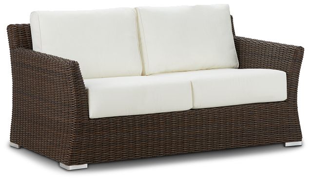 Southport White Woven Loveseat