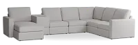 Citymod Light Gray Fabric Large Left Chaise Sectional With Media Console