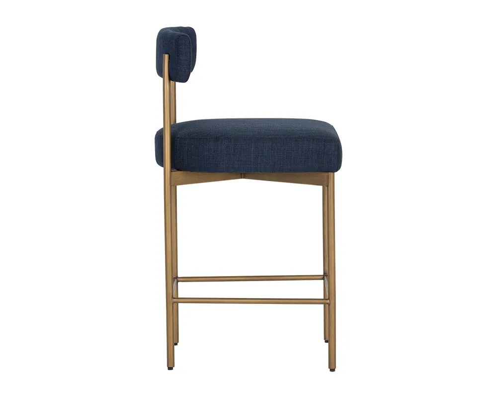 Mabel Navy 24" Upholstered Barstool