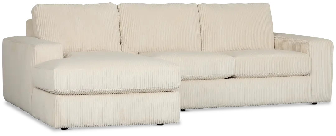 Charlie Ivory Fabric Left Chaise Sectional Charlie Ivory Fabric Left Chaise Sectional