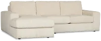Charlie Ivory Fabric Left Chaise Sectional
